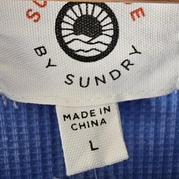 Sunnyside By Sundry Waffle Crew Neck Shirt - Long Sleeve - Picture 5 of 5